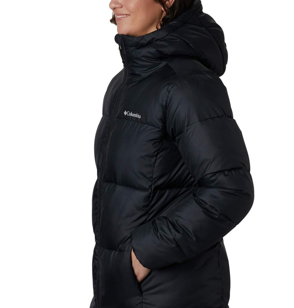 Columbia Women's Puffect Mid Hooded Jacket, Black, Medium