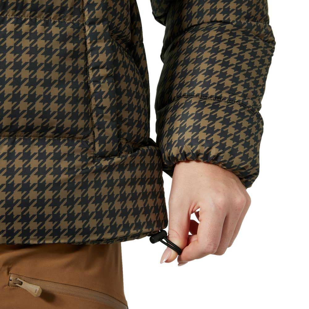 Helly Hansen Women's Jade Puffer Jacket, 718 Sepia Houndstooth Aop, Small