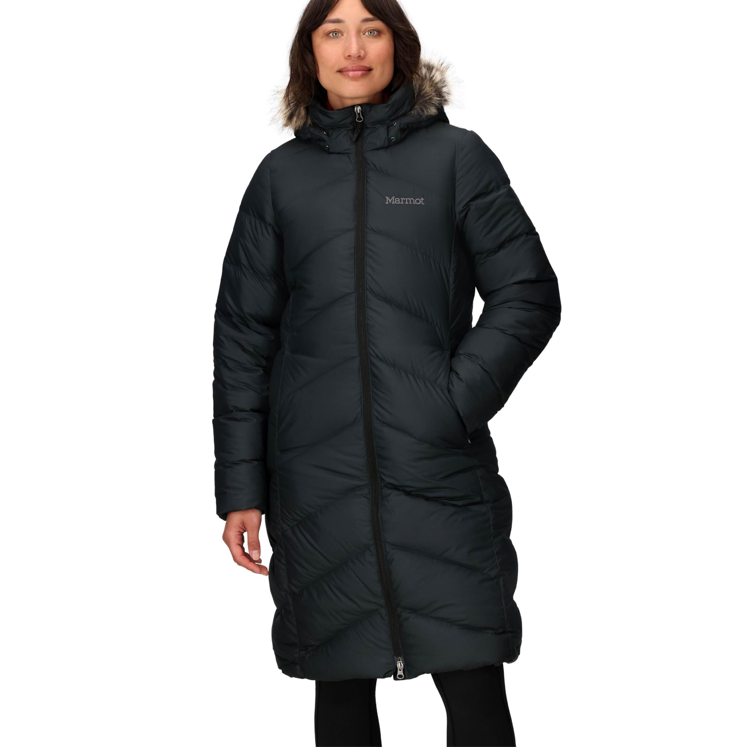 MARMOT Women's Montreaux Full Length Down Puffer Coat, Black, Medium