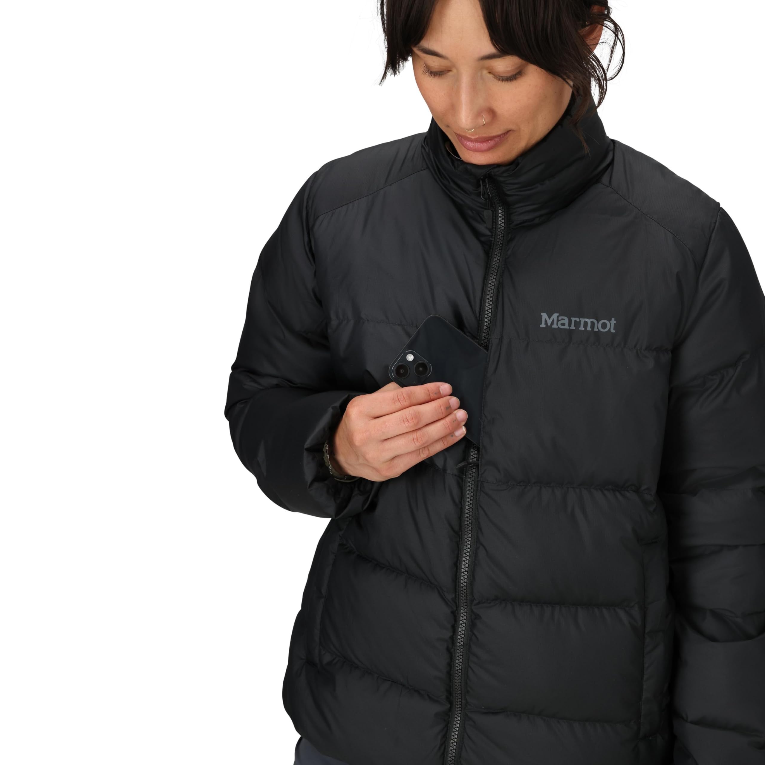 MARMOT Women's Guides Down Jacket, Down Insulated Puffer Jacket, Black, Small